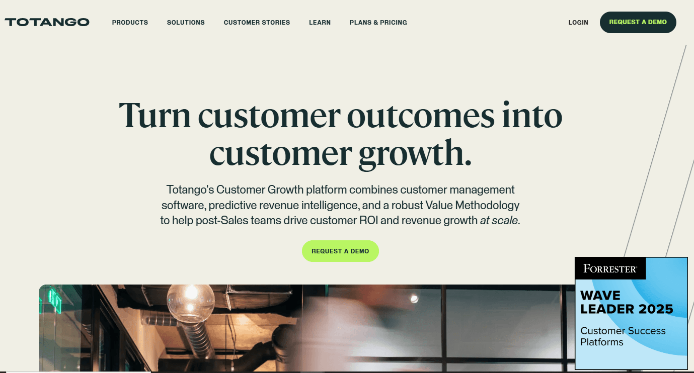Totango landing page