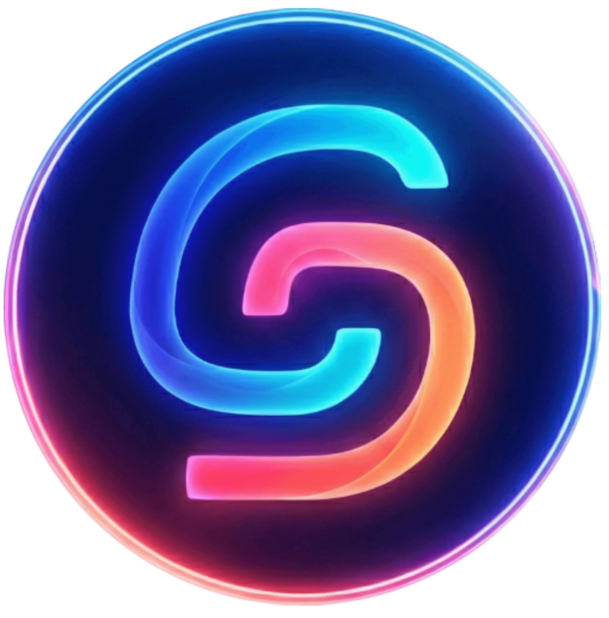 Logo Confluence Digitale, lumineux en dégradé de bleux ciant vers le rouge feu