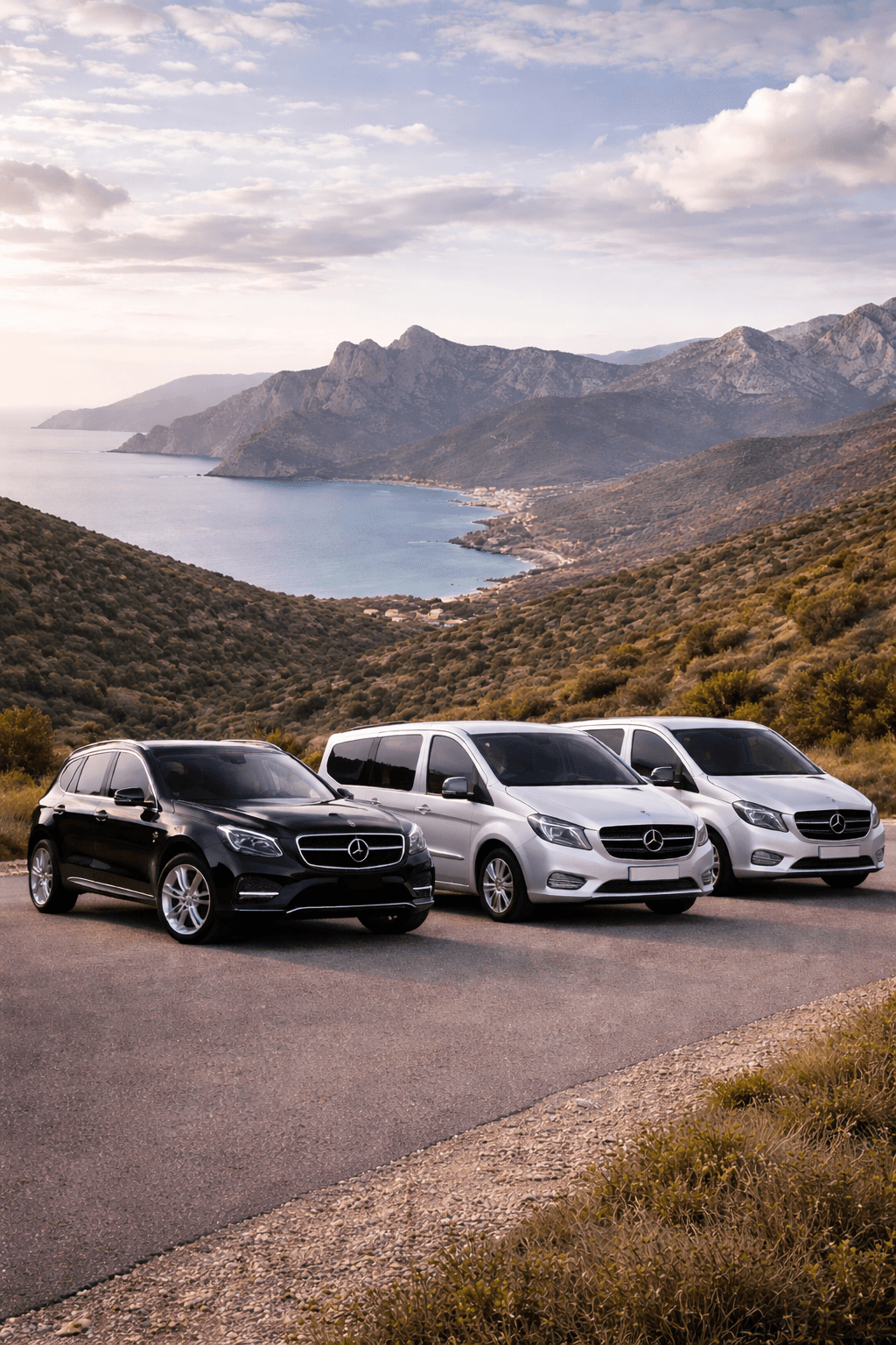 Véhicules de transport privé à Ajaccio et Pietrosella – vans Mercedes avec chauffeur