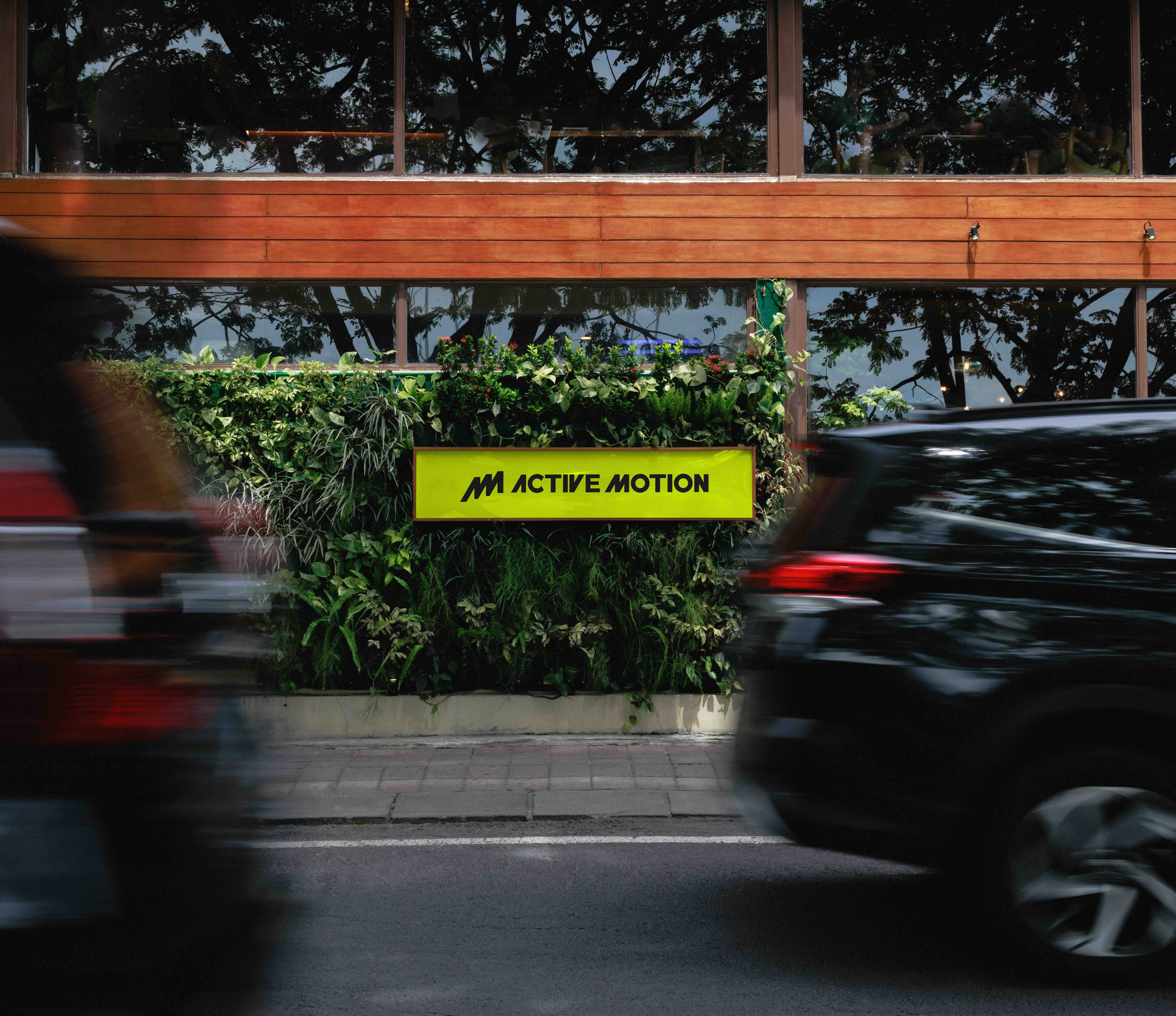 Branded roadside sign for personal coaching business Active Motion