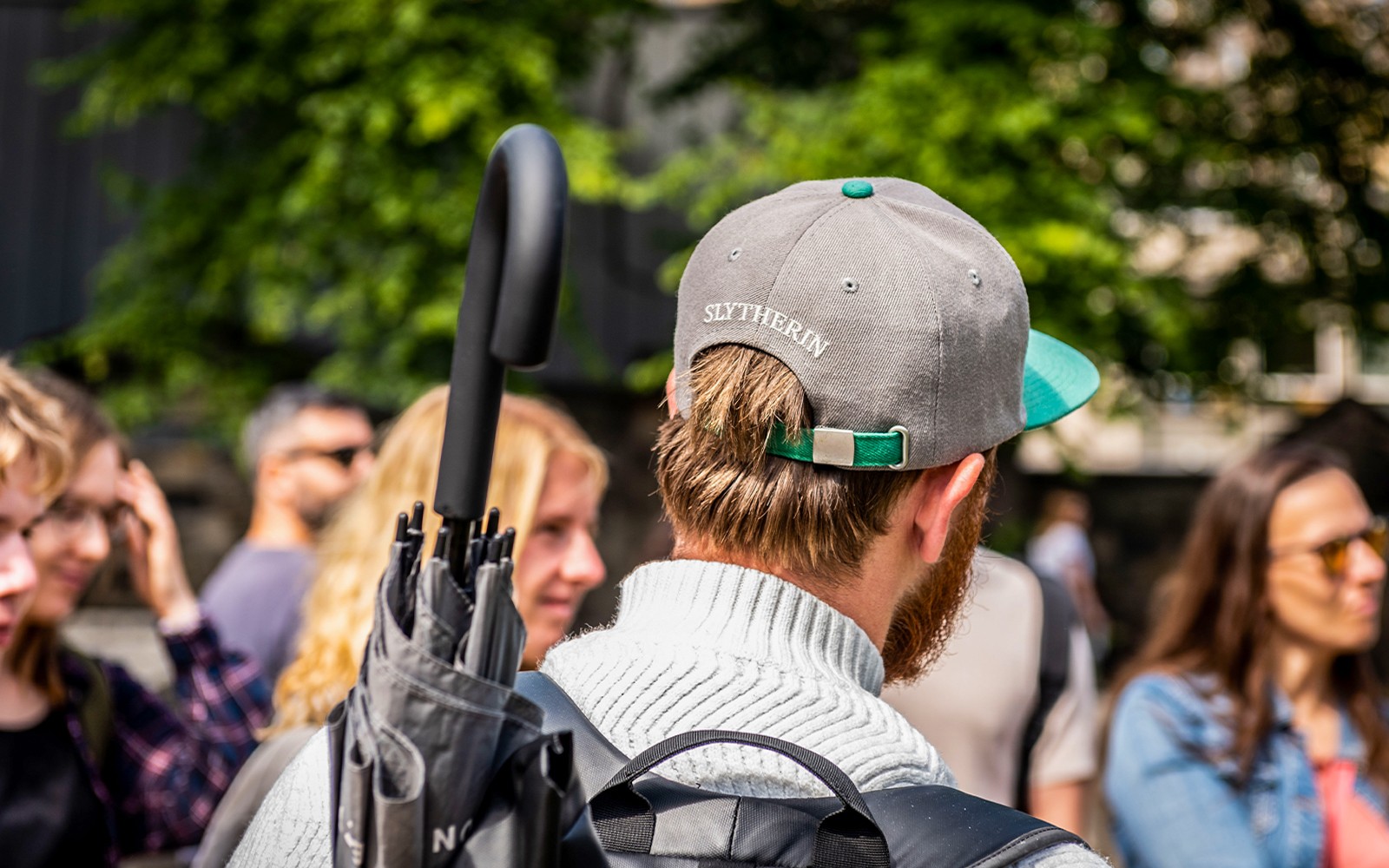 Edinburgh Harry Potter tour groep bij de ingang van Edinburgh Castle.