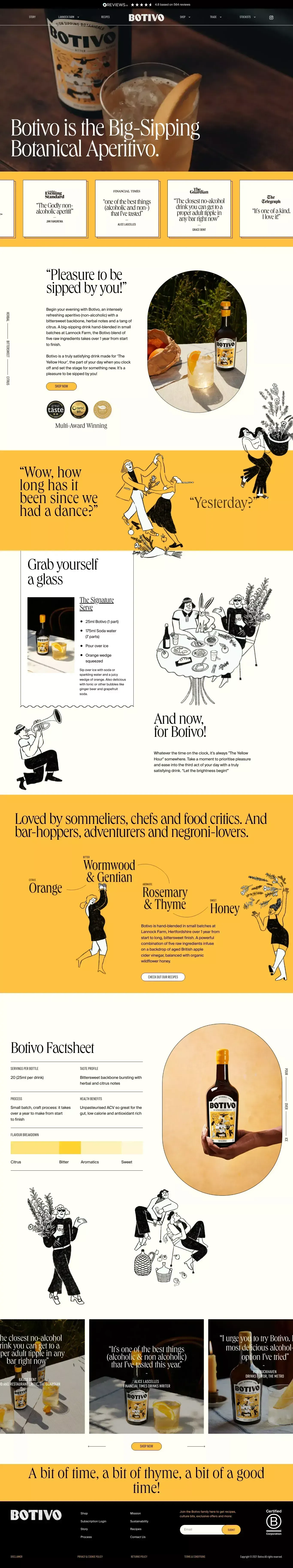 Botivo ecommerce page screenshot showcasing Ecommerce and Food & Drinks design