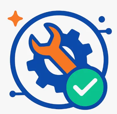 Icône représentant la maintenance incluse et les mises à jour automatiques de l'agent IA, support 24/7