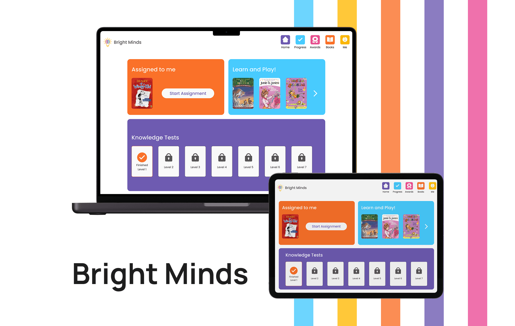 Bright Minds desktop and tablet mockup