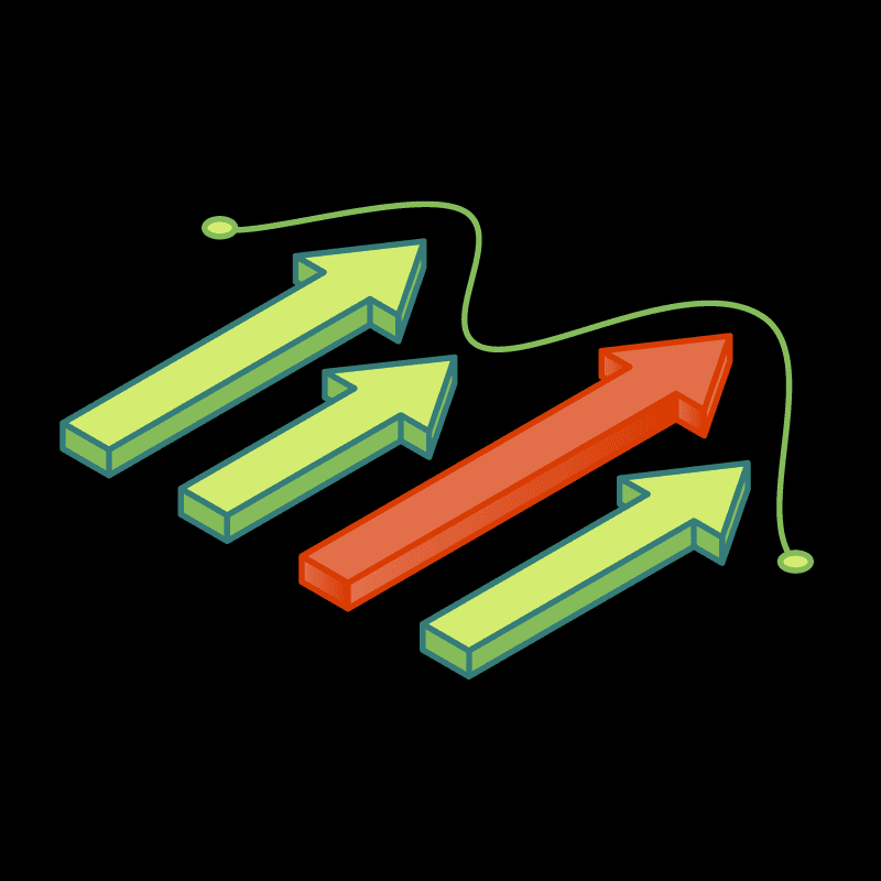 Illustration of a timeline and arrows pointing to different points on the line