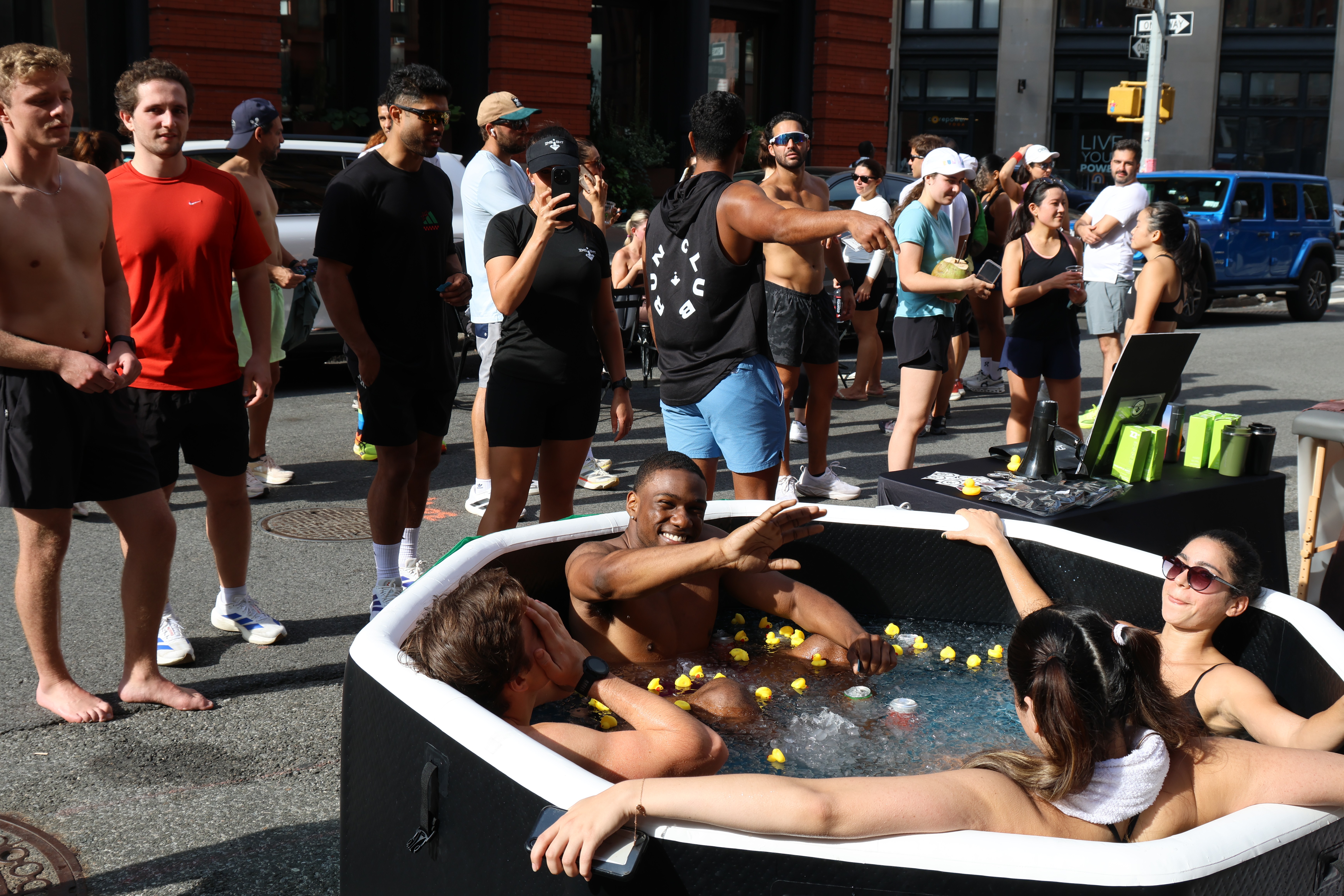 Coach explaining something to an athlete