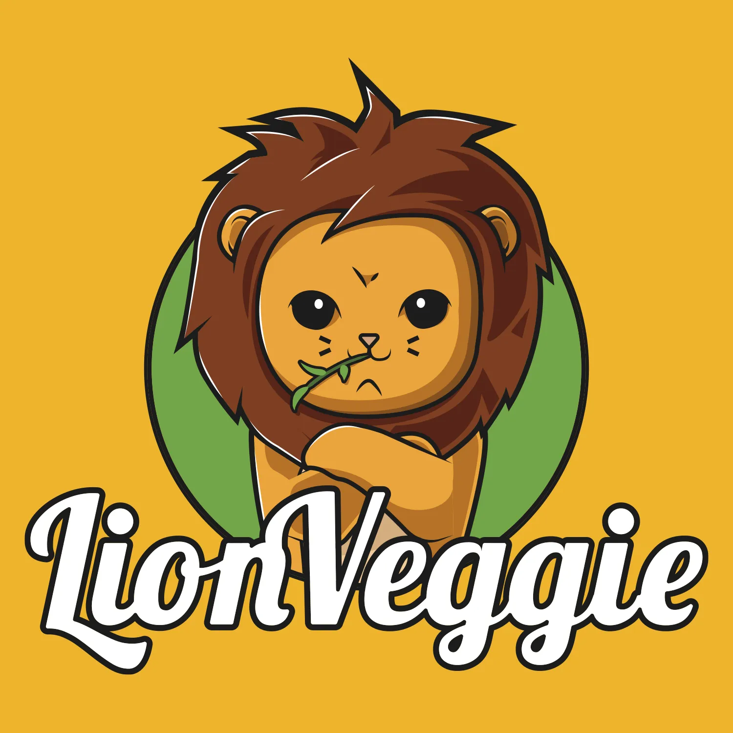 illustration le logo du lion veggie