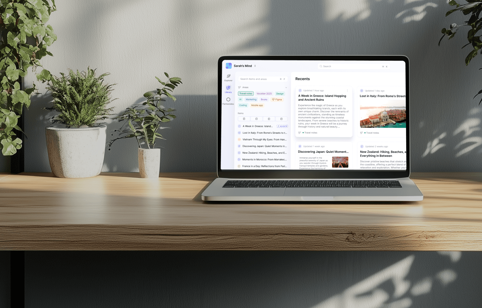 Parmind dashboard on a macbook screen