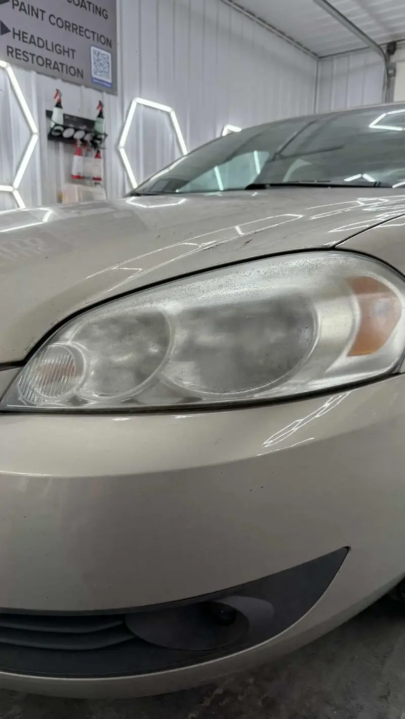 Foggy, old headlight