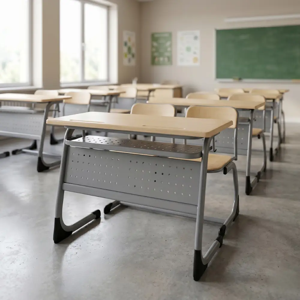 Classroom chair and desk sets in a modern training room for school projects, Made in Turkey