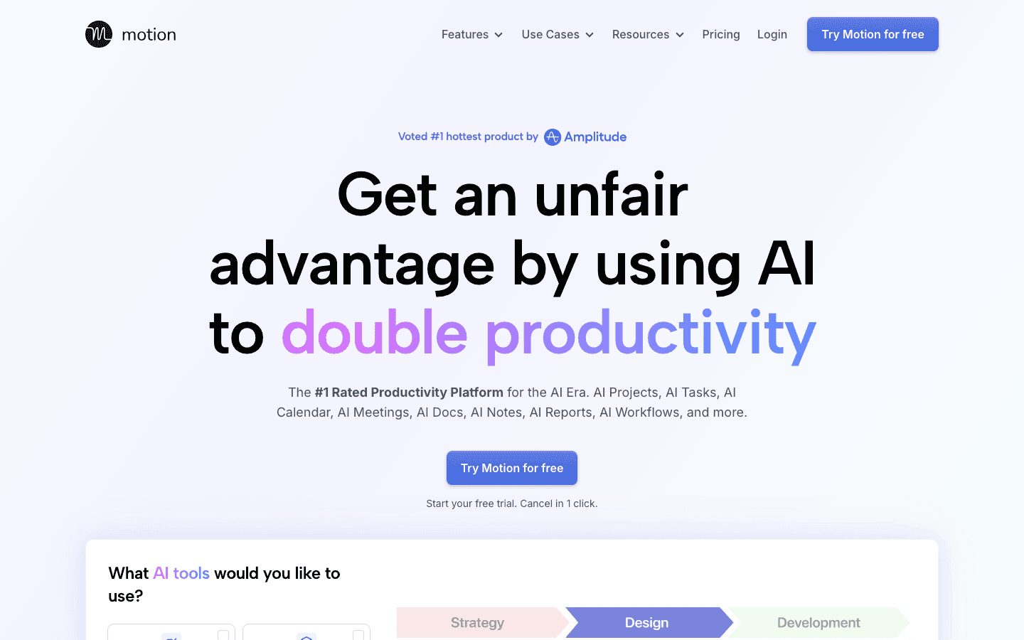 Motion AI calendar and tasks