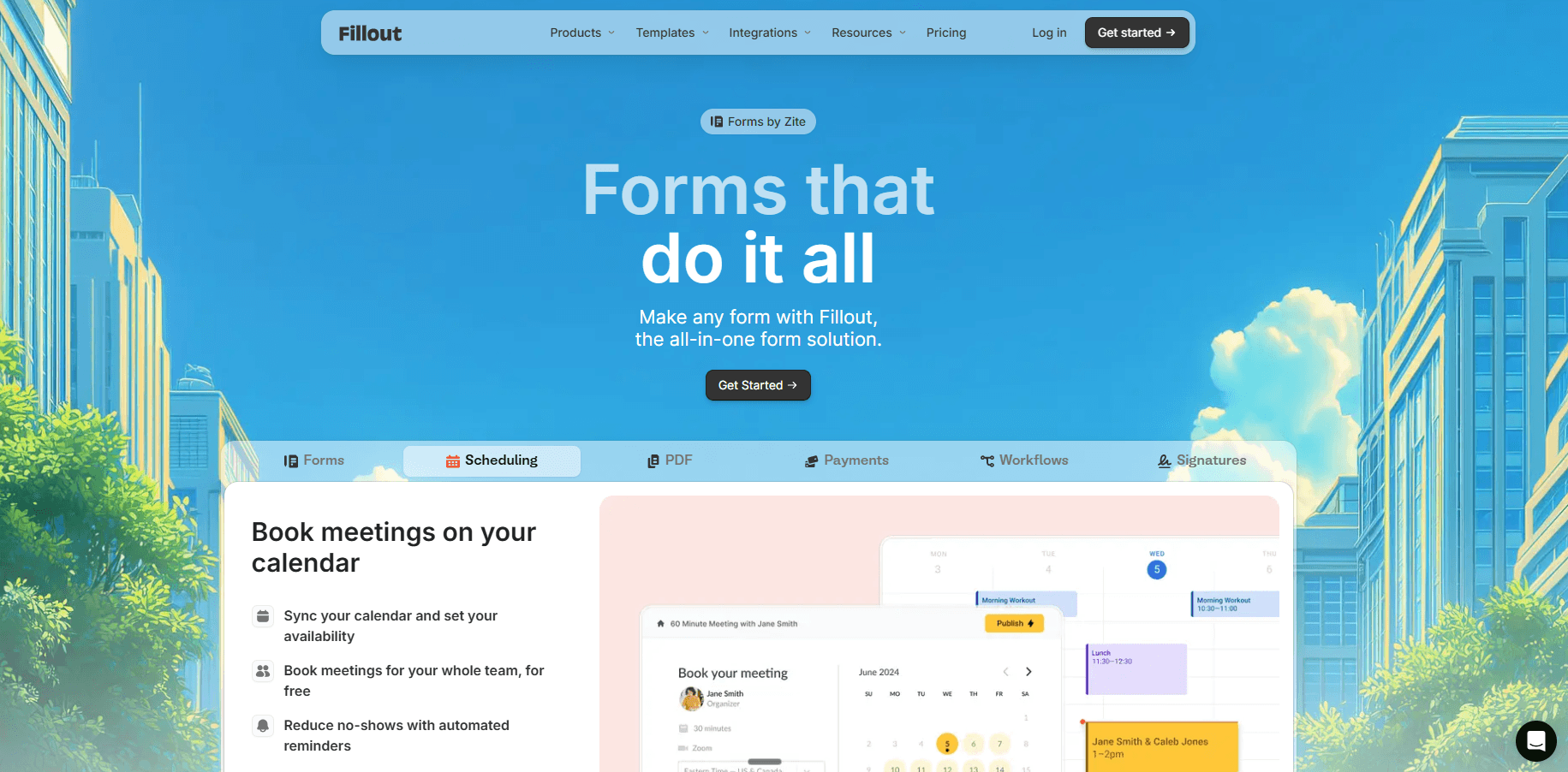 Fillout forms homepage