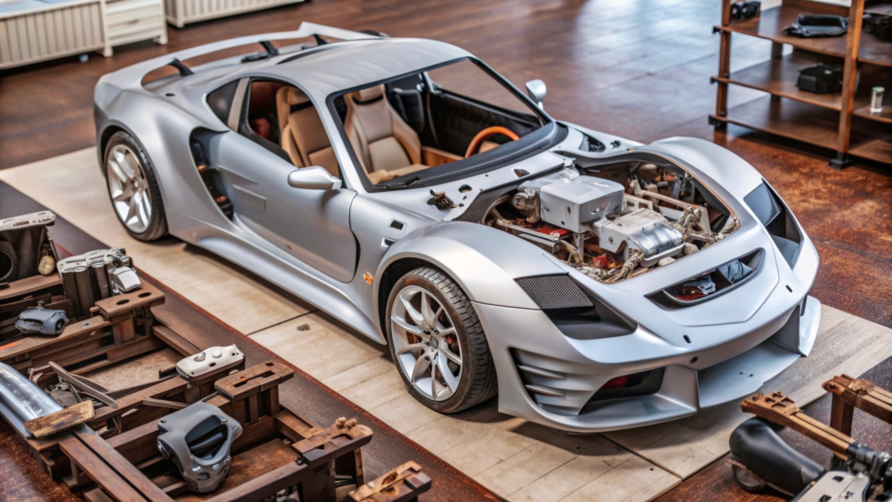 a super car is manufactured and disassembled