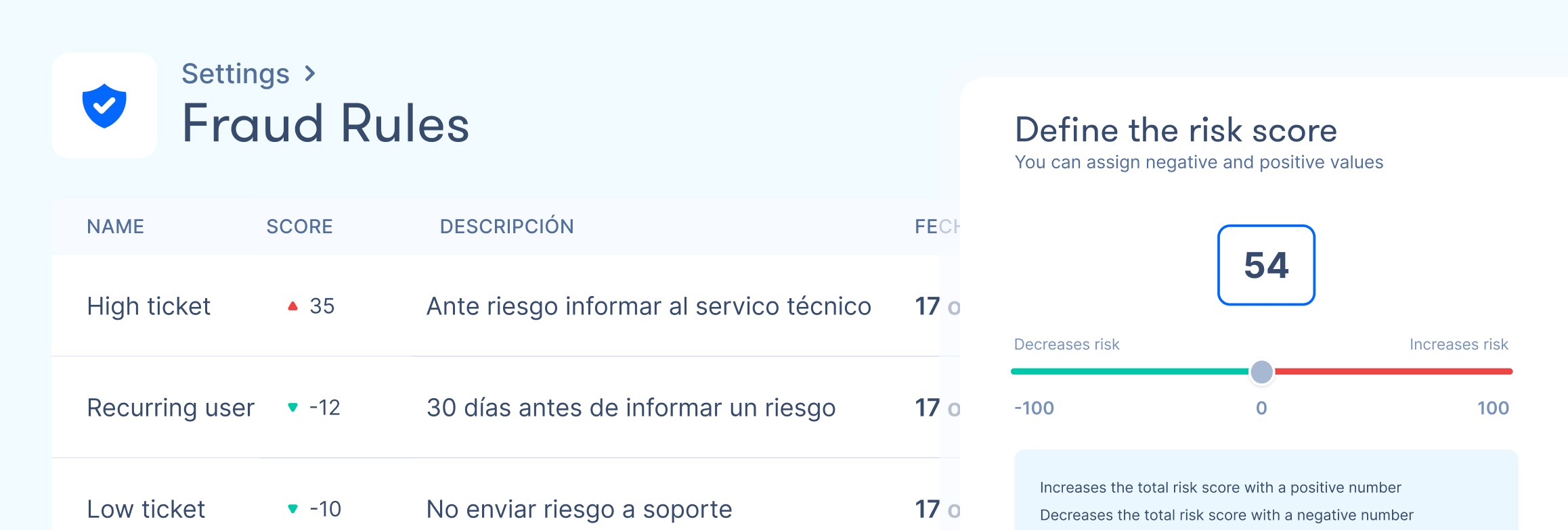Fraud rule management in Zru