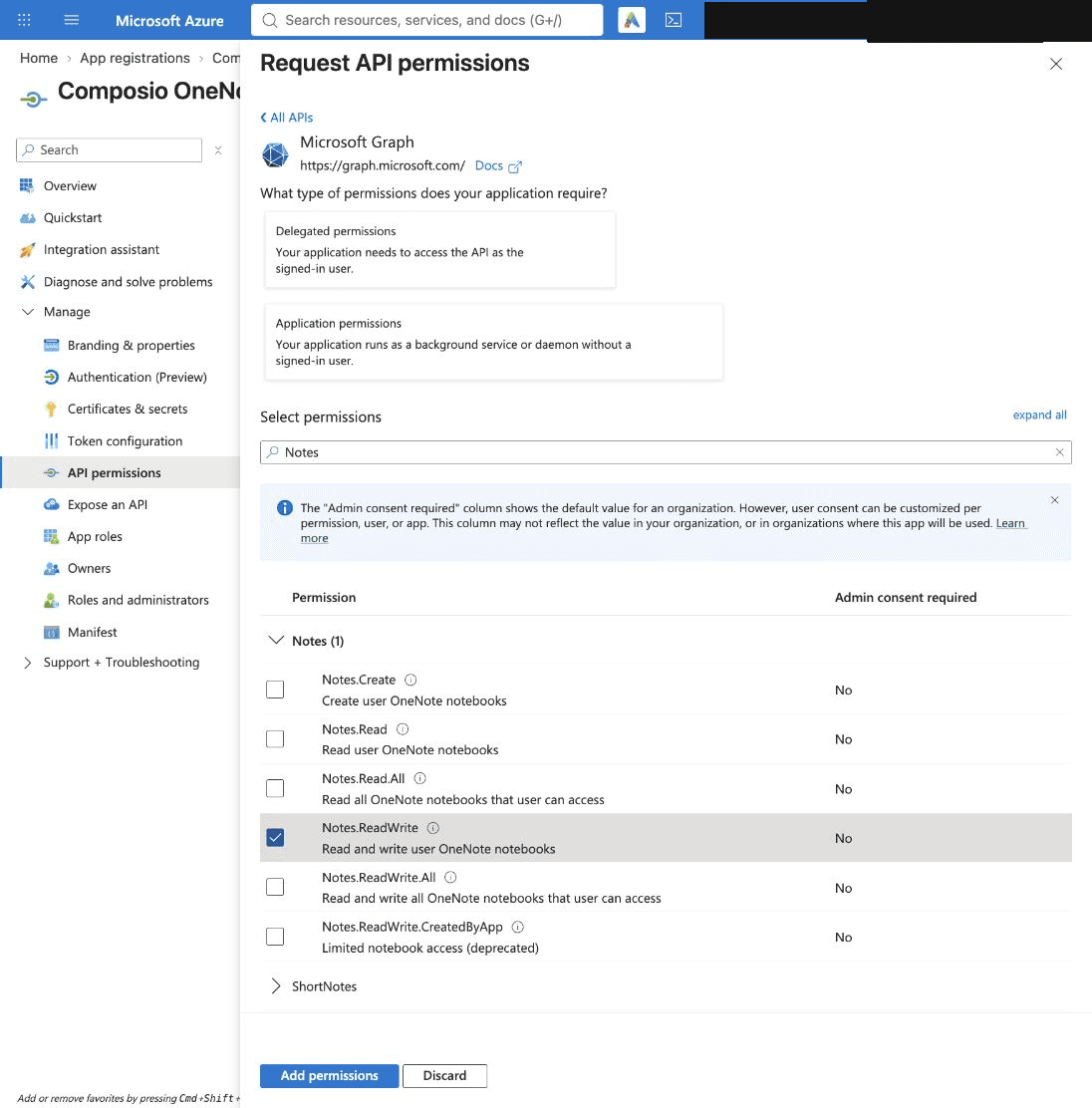 Select Notes.ReadWrite