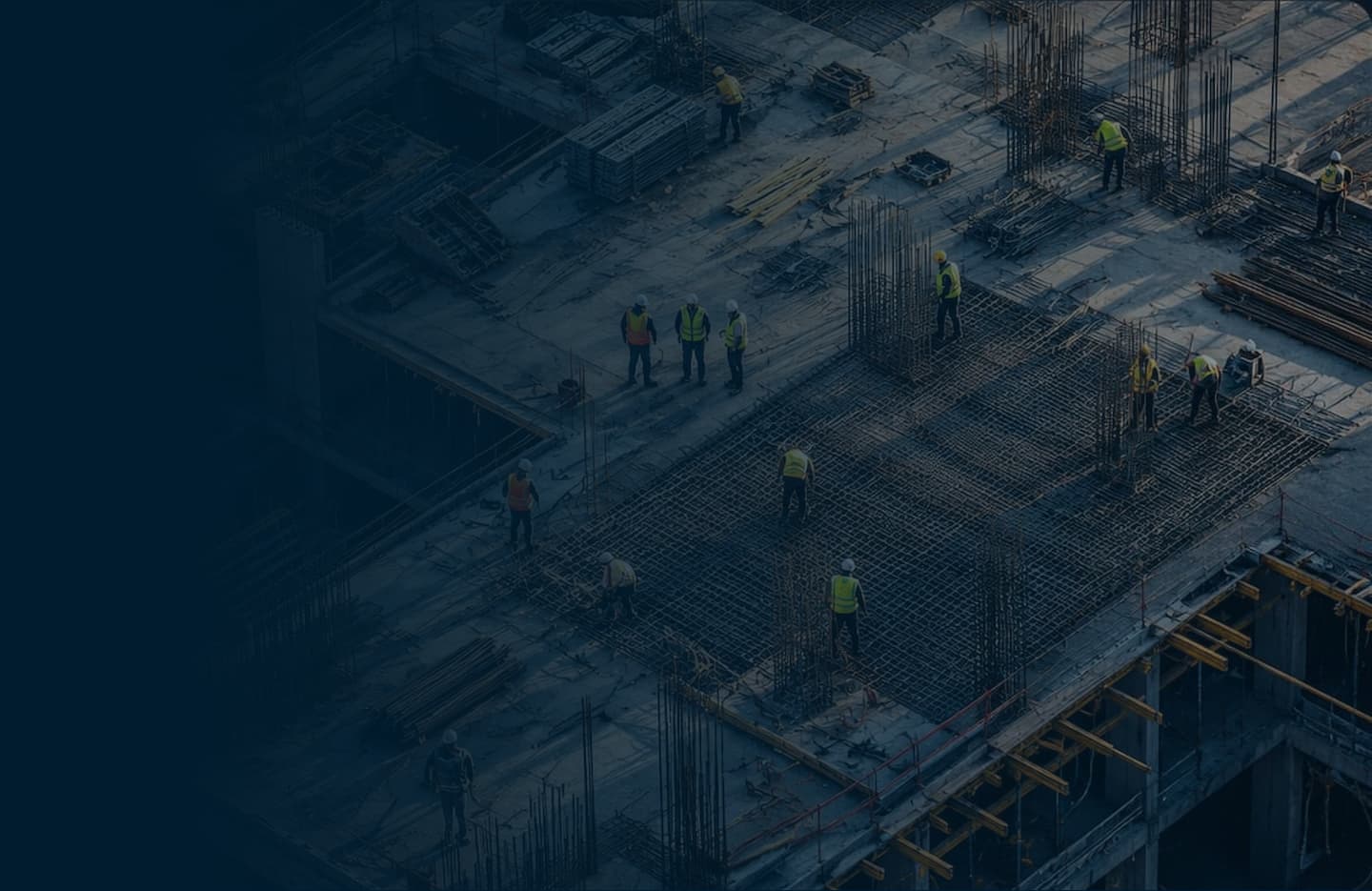Aerial view of construction site