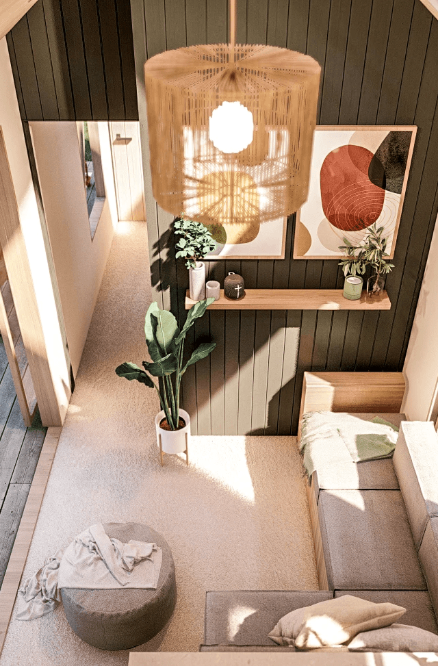 Alpine Haus 9m/30ft tiny house living room