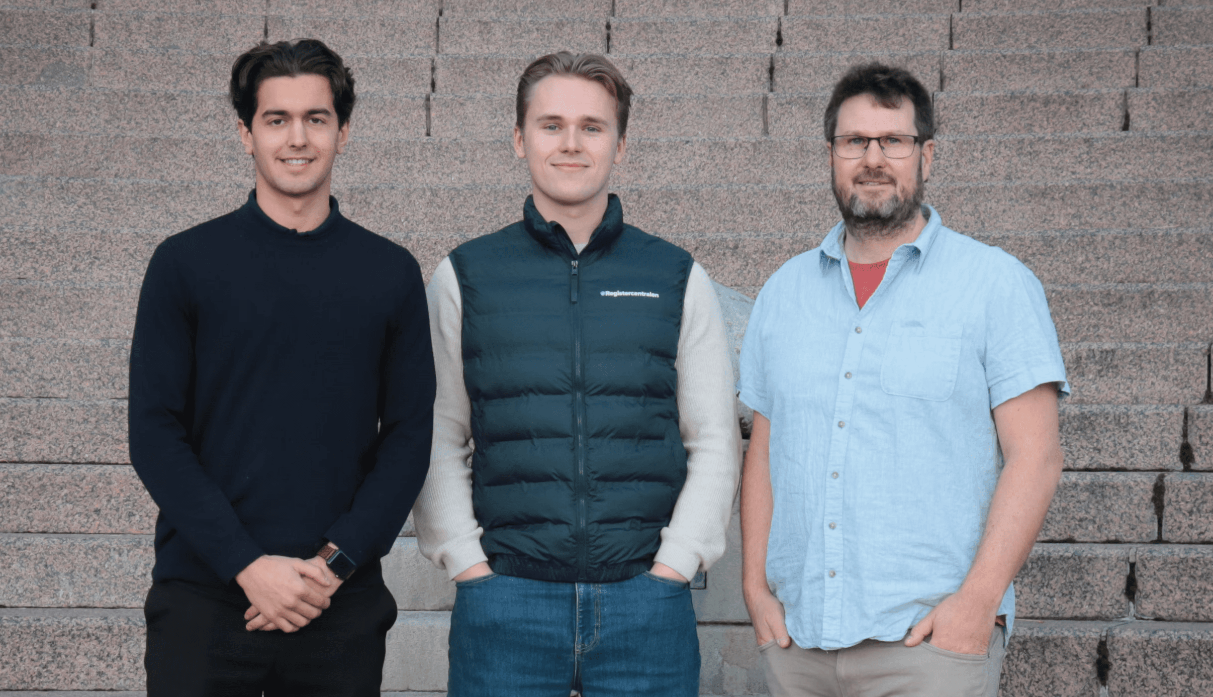Registercentralens grundarteam, Emil Andersson, Elliot Timander och Peter Rytterstedt