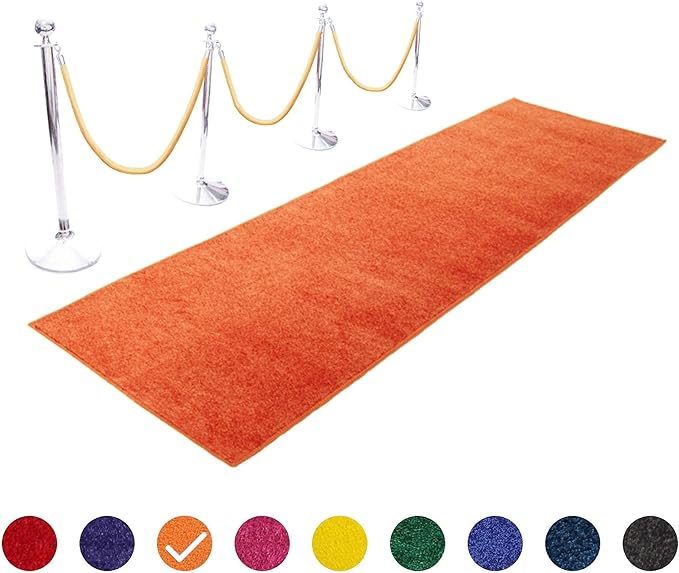 Stylish orange carpet runner that enhances home decor with its premium build and aesthetic.