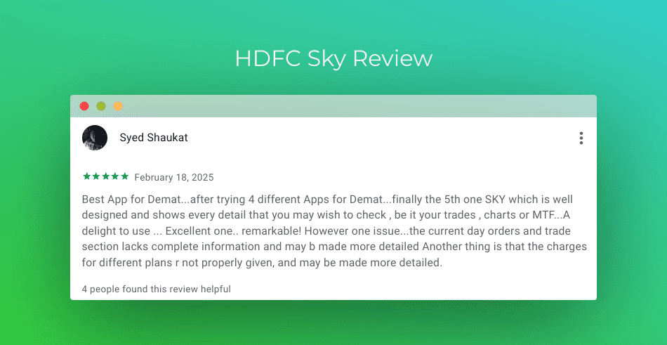 HDFC Sky 5 Star Review