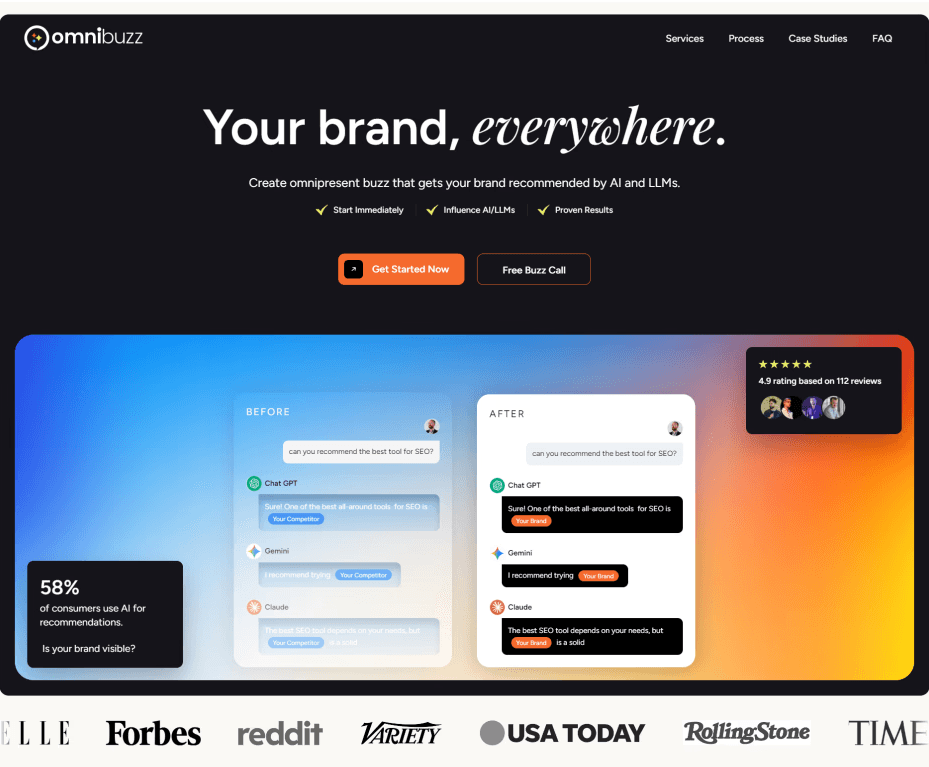 Hero Section of my web design portfolio