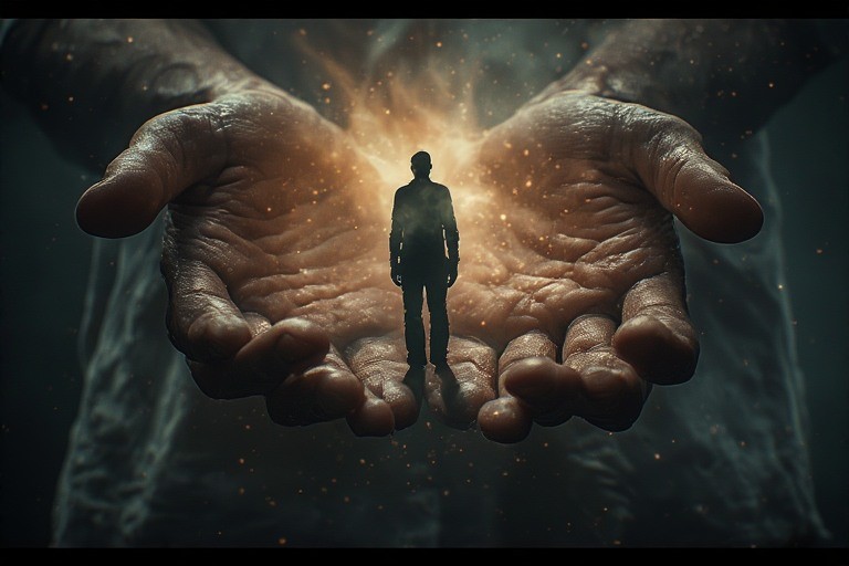 Symbolic image of human impermanence with aging hands and fading silhouette representing body mortality and self-awareness beyond physical form| Jyotisa.org