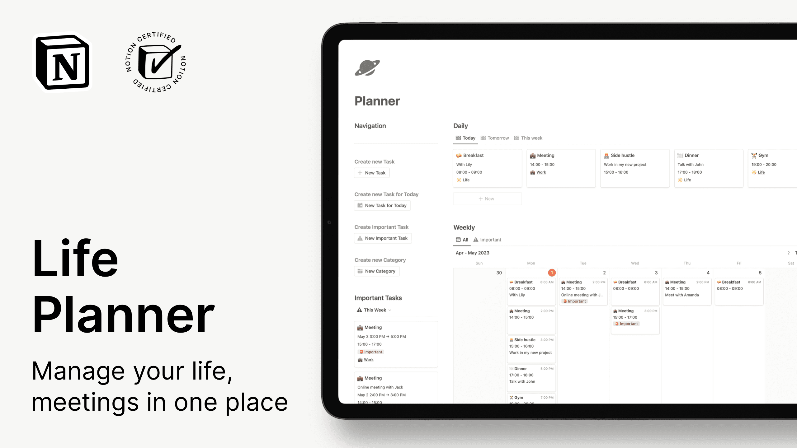 Notion Life Planner for Free