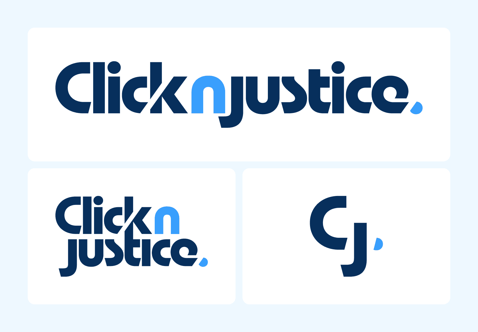 déclinaisons du logo de clicknjustice