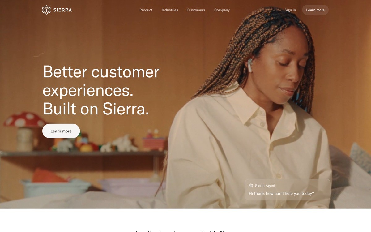 Best AI Customer Support Agent UX with Sierra