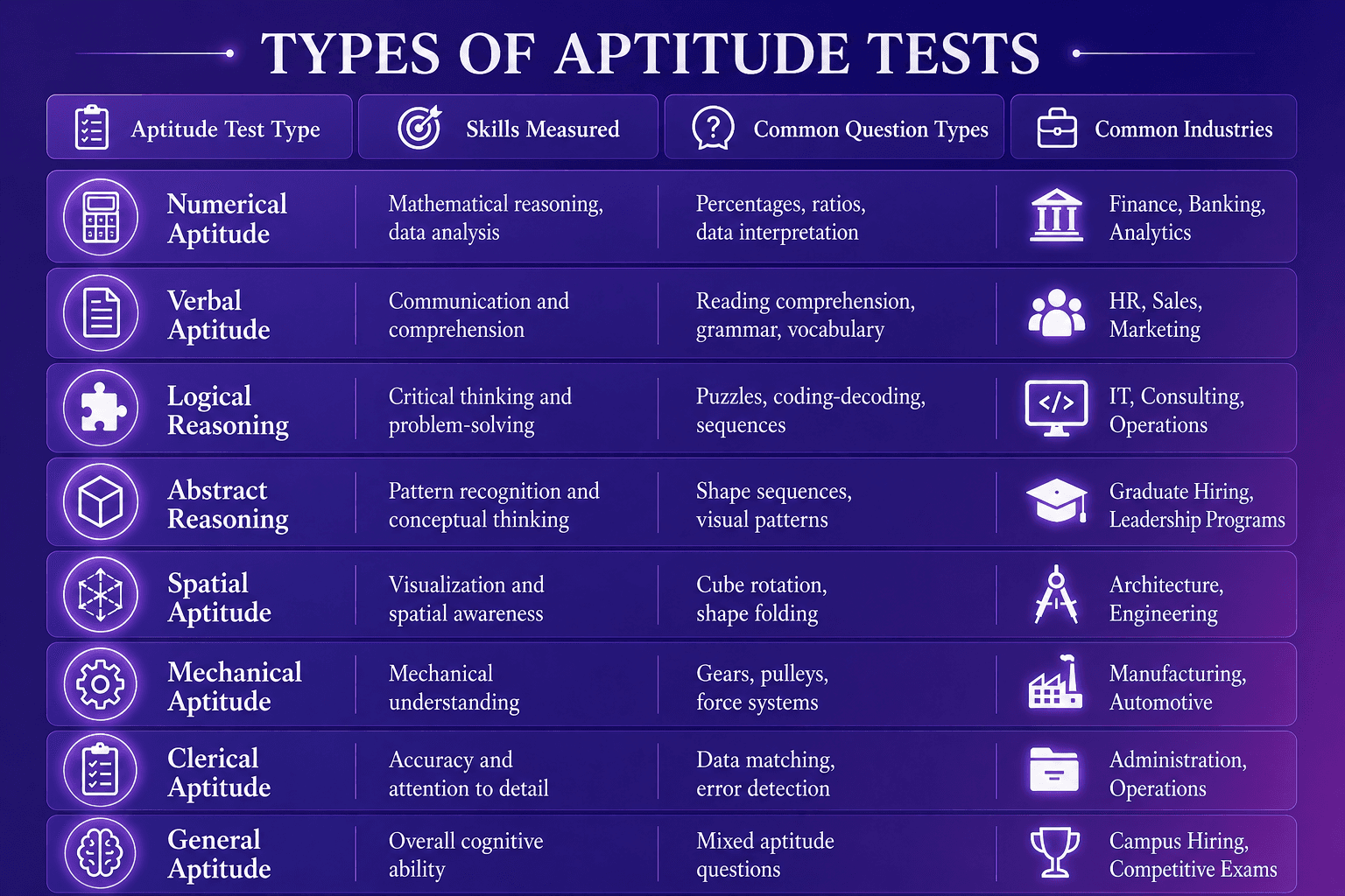 Types of Aptitude Test