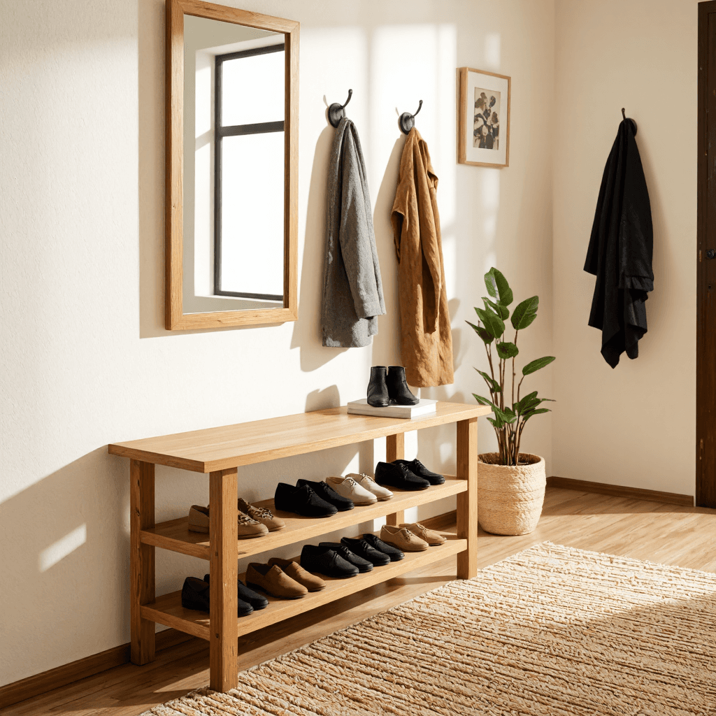 product photography of entryway furniture