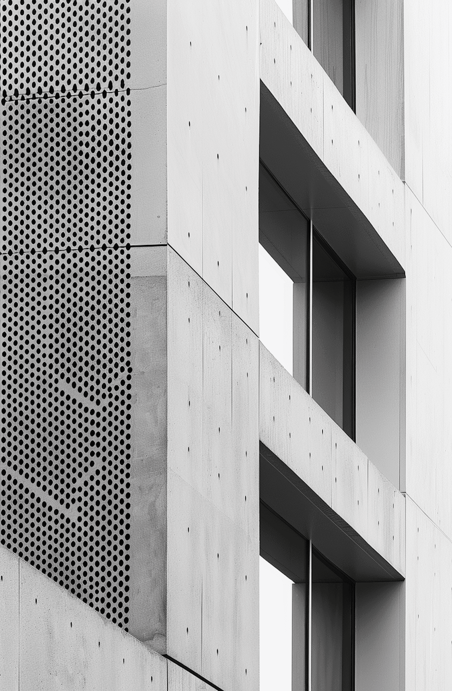 Close-up of a minimalist building.