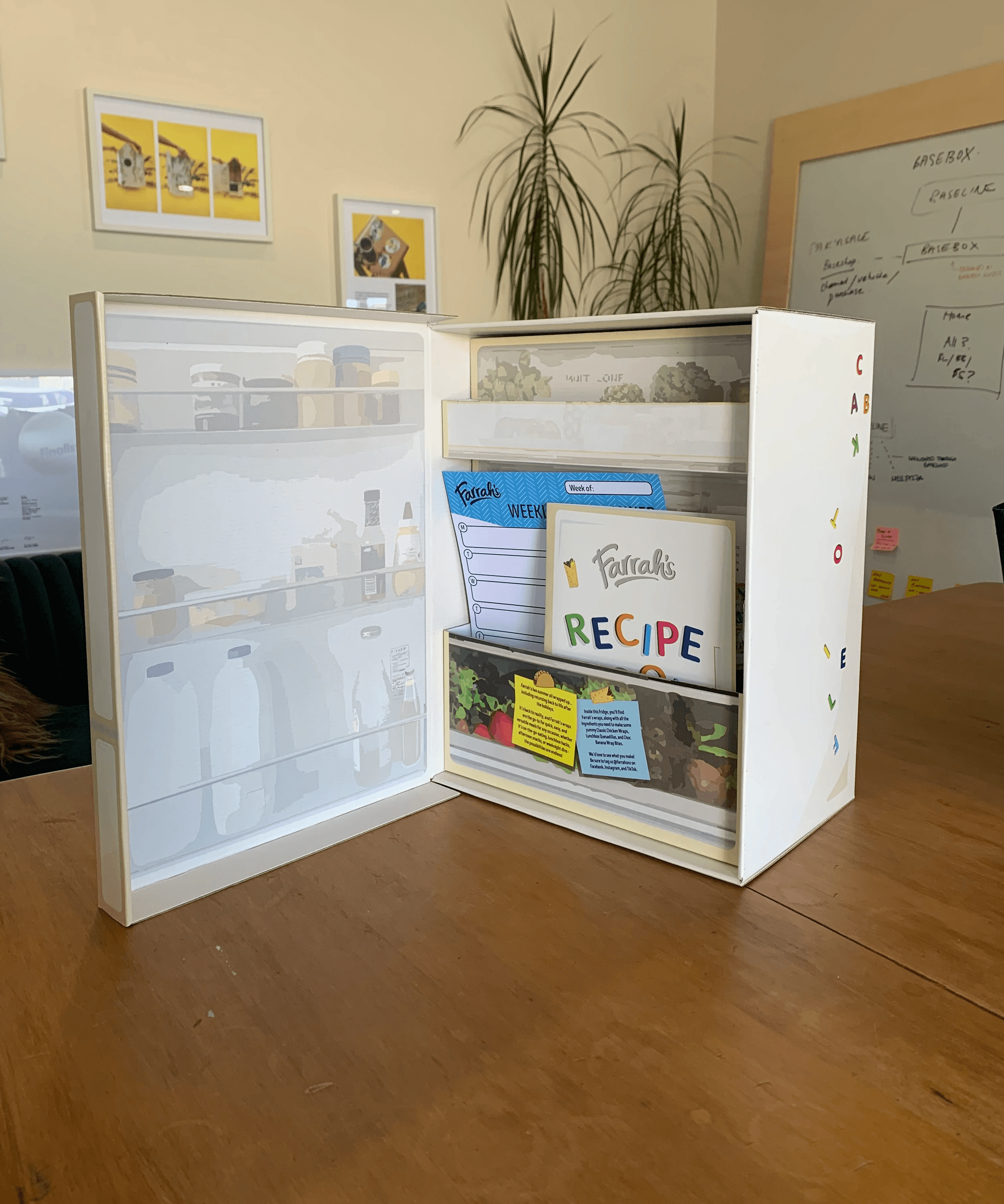 Editorial magazine design standing upright with oversized typography and clean layout