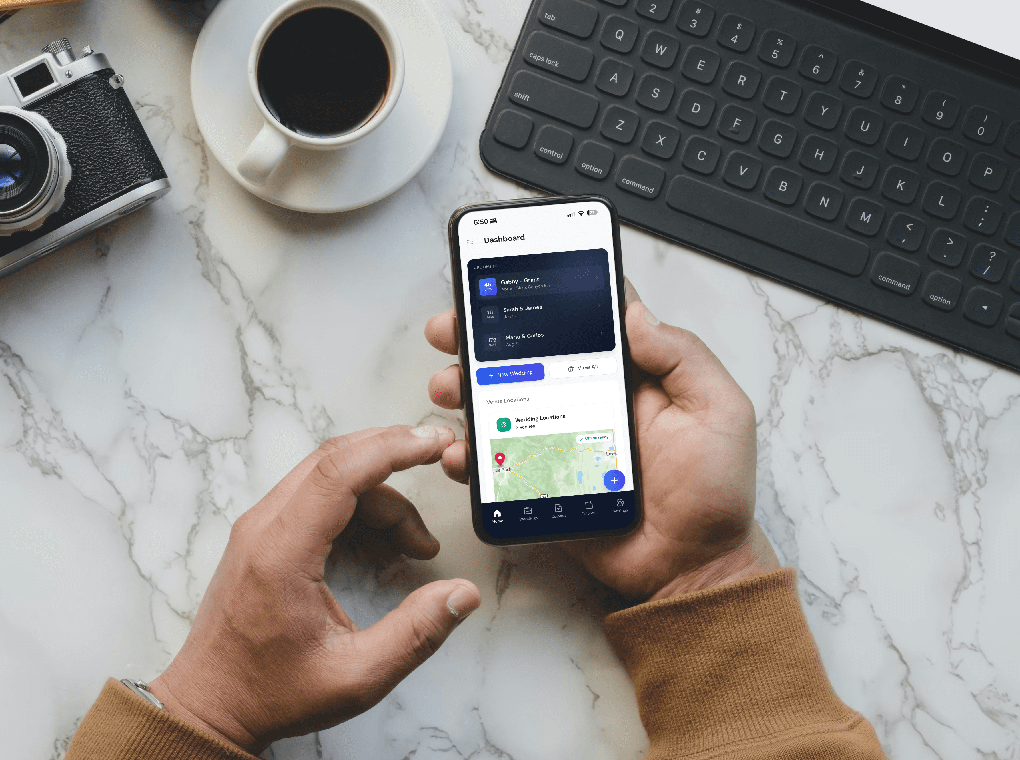 A mockup of Freelio's mobile app