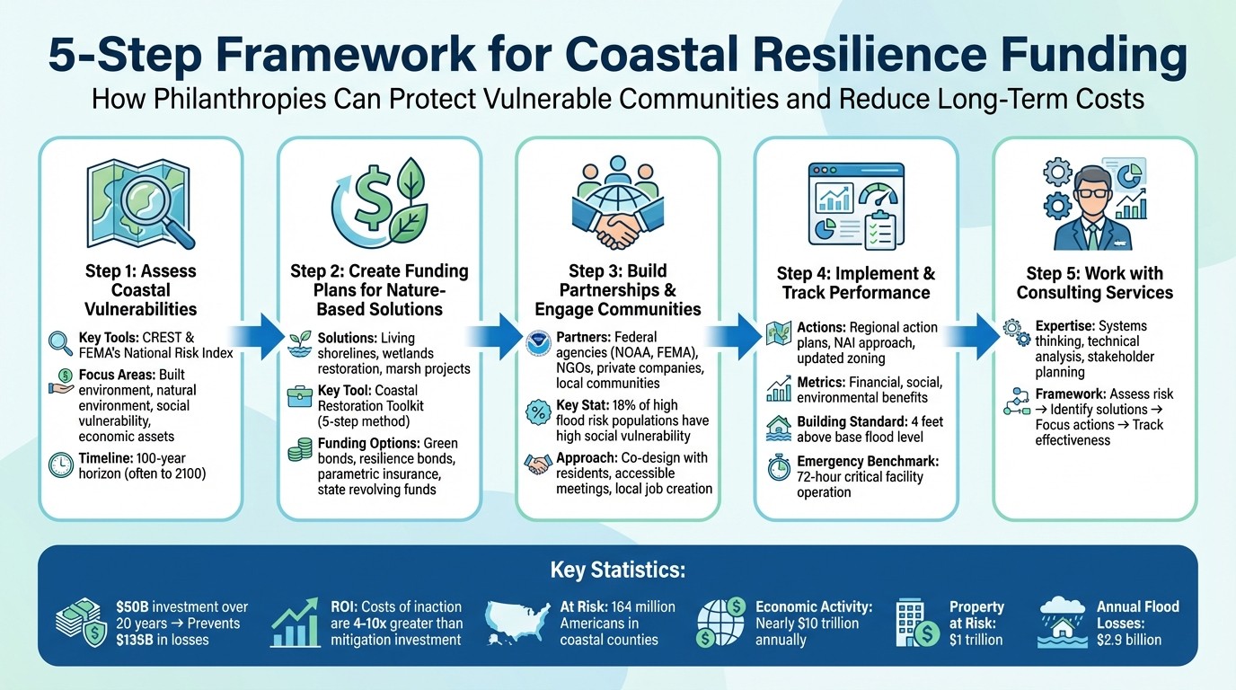 5-Step Framework for Coastal Resilience Funding by Philanthropic Organizations