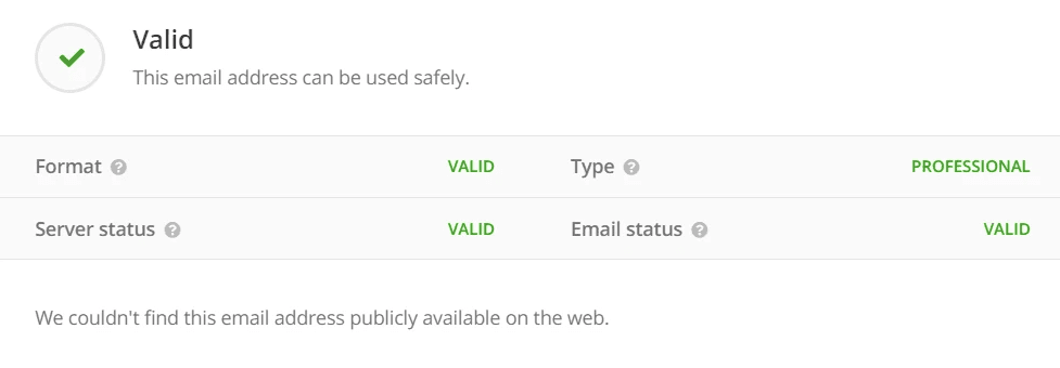 Hunter email verifier