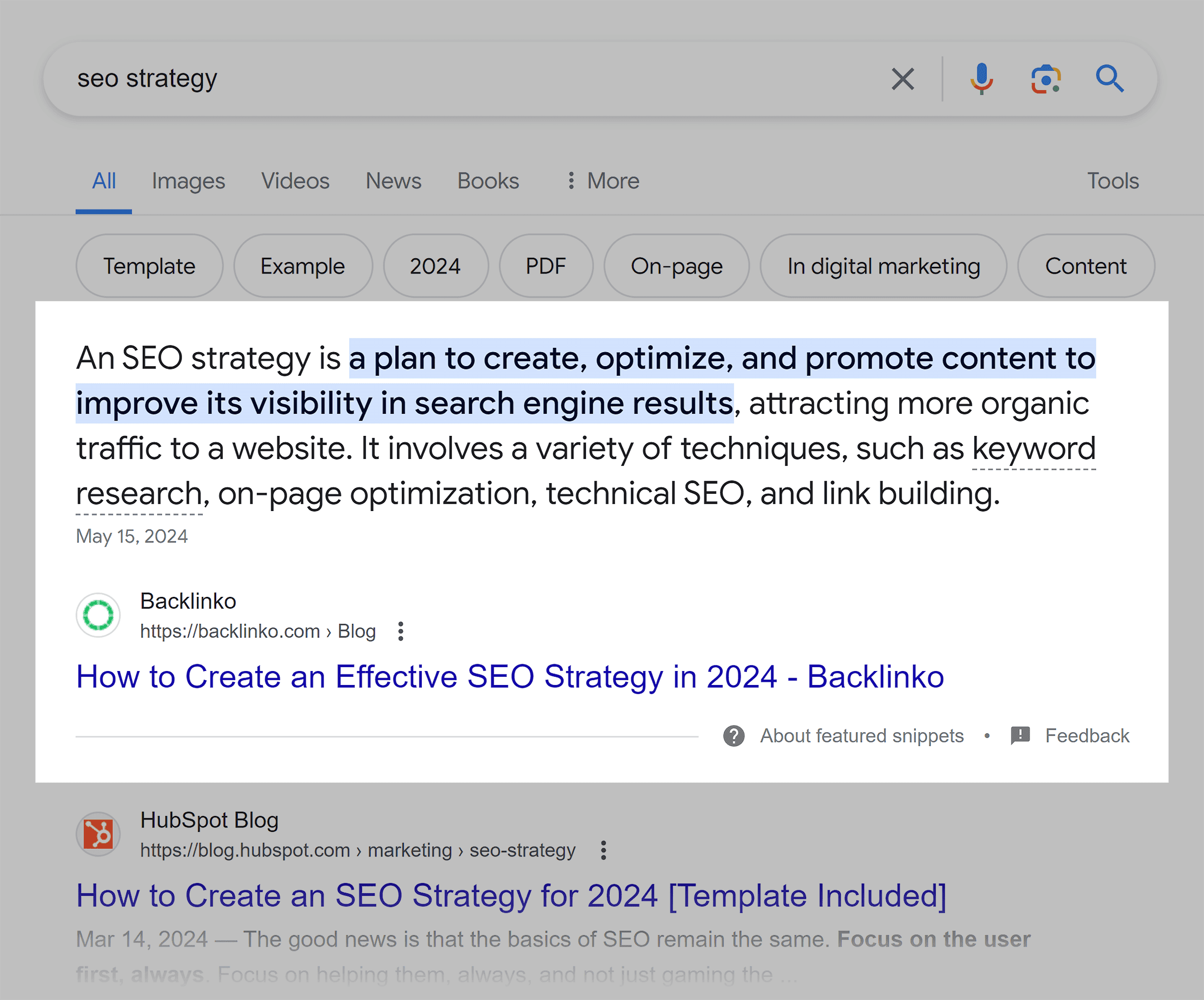 Google SERP– SEO Strategy