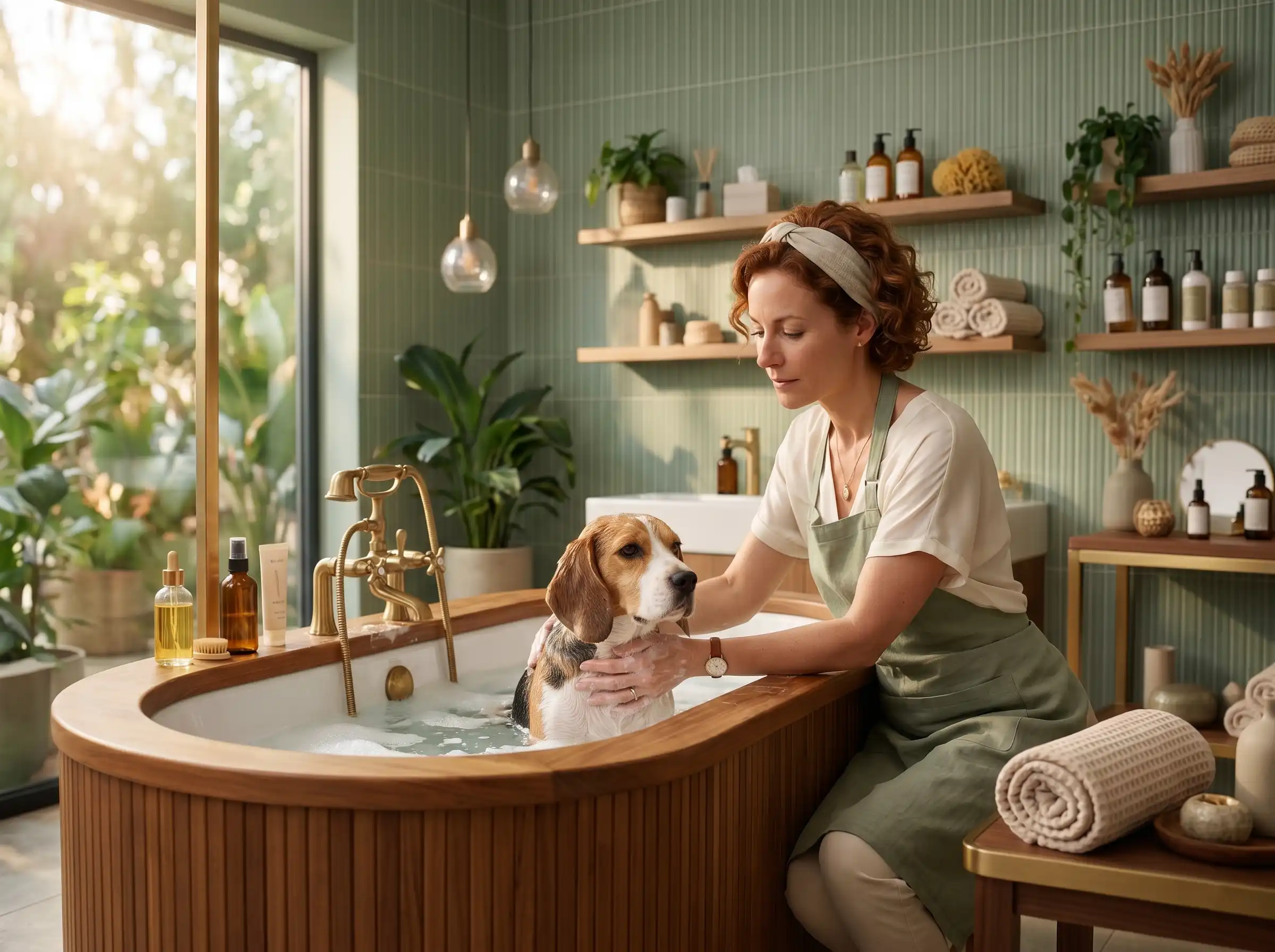 A calm and professional pet grooming session focused on comfort and care.