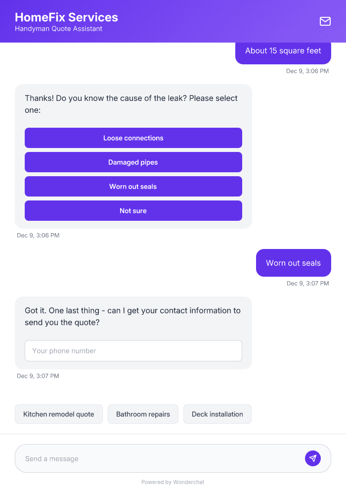 Handyman Quote Request AI Agent Template