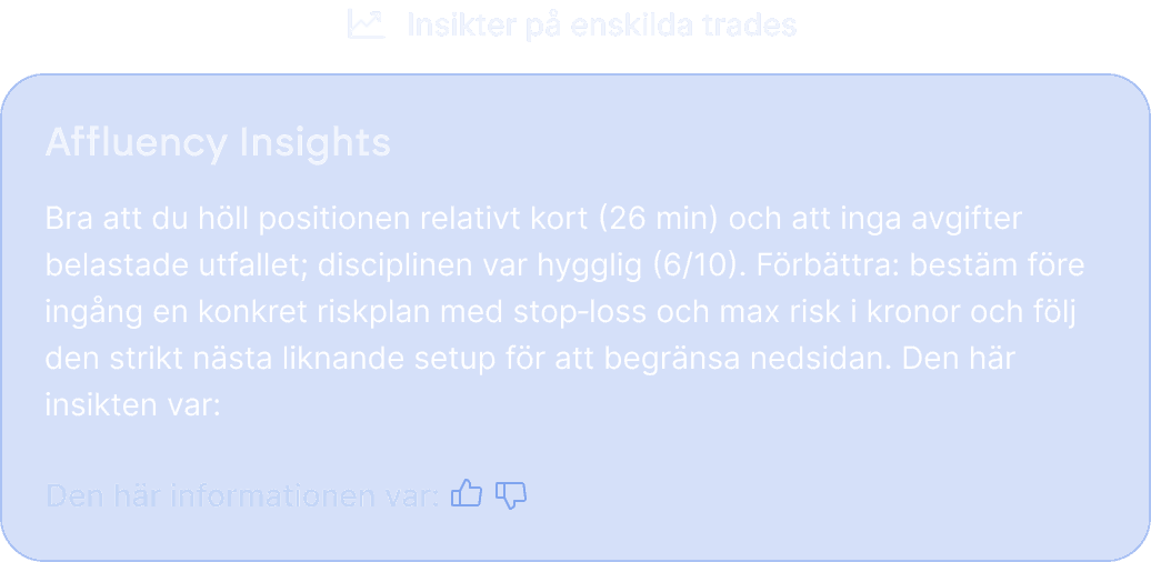 En AI insikt på en enskild trade