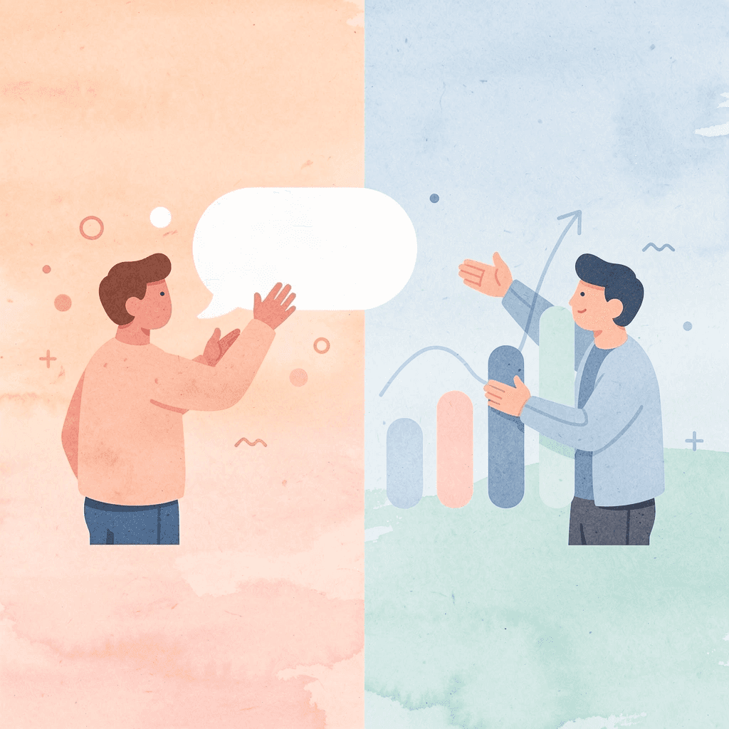 Split scene showing workbook completion versus real learning mastery