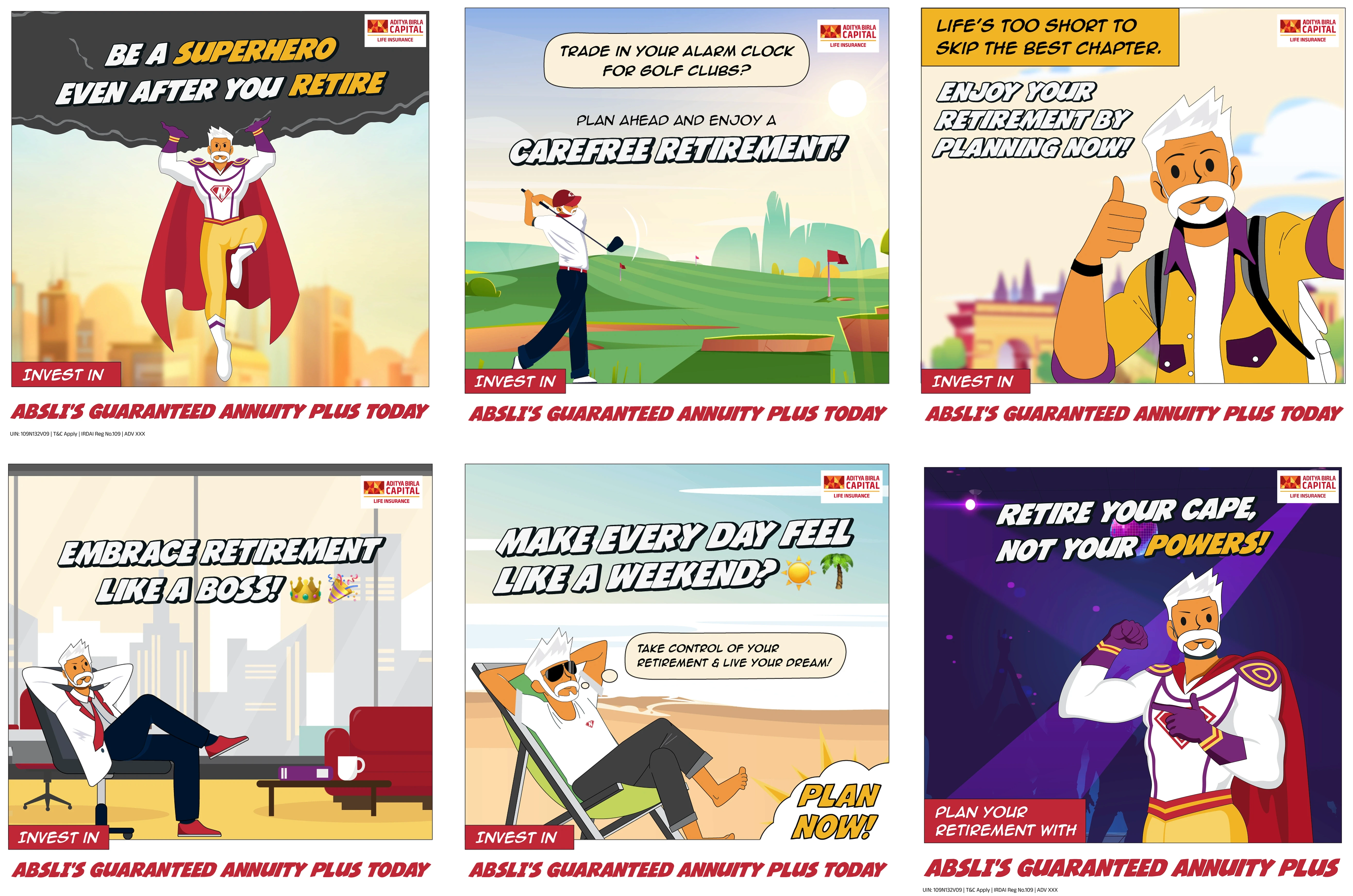 Aditya Birla Capital comic campaign comic campaign case study - additional design visual, abstrct design