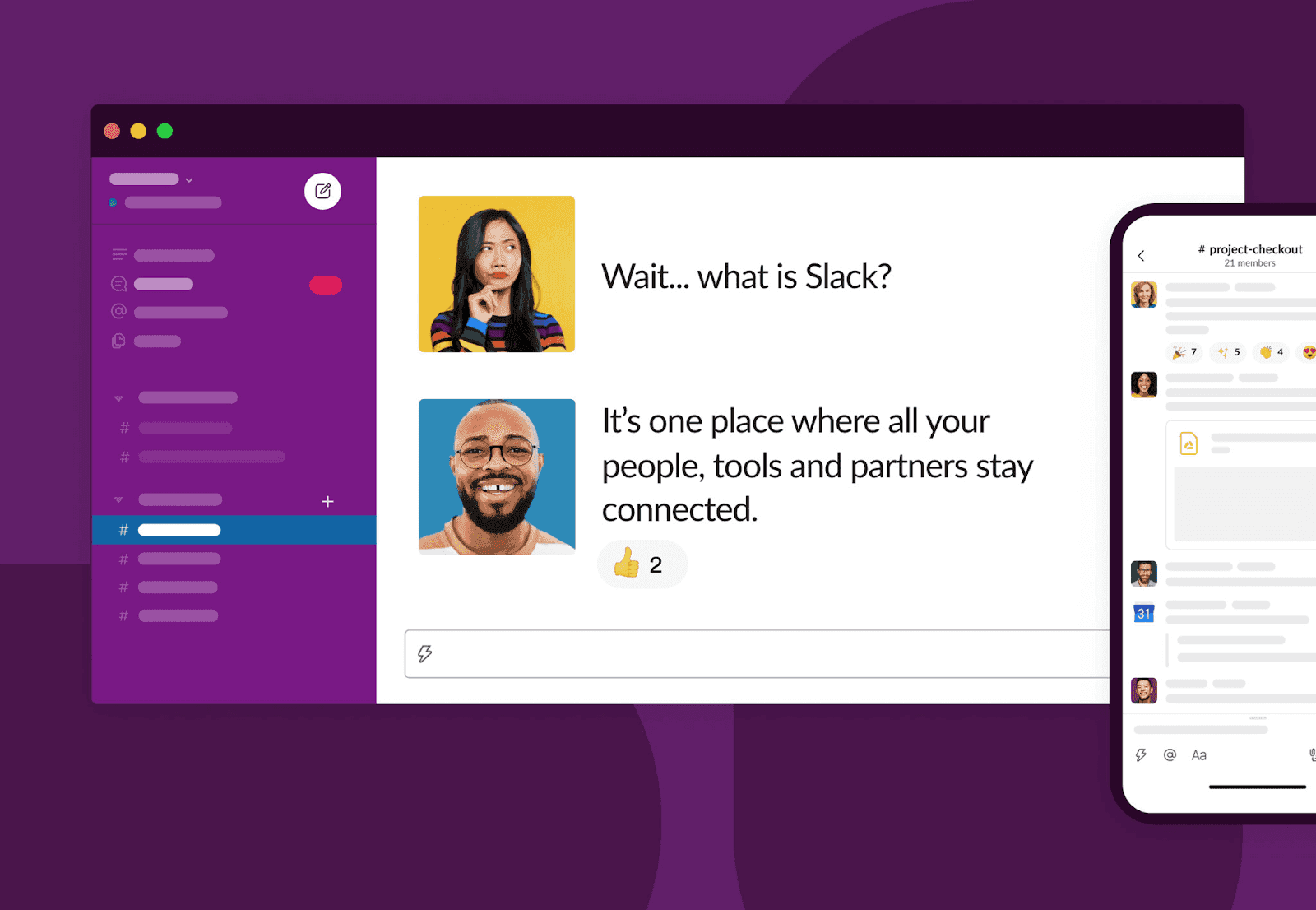  slack working space on different device