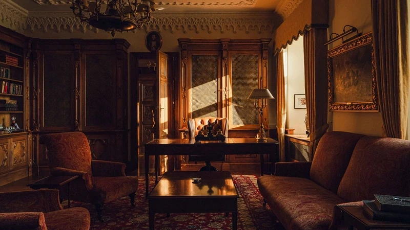 palace study with antiques