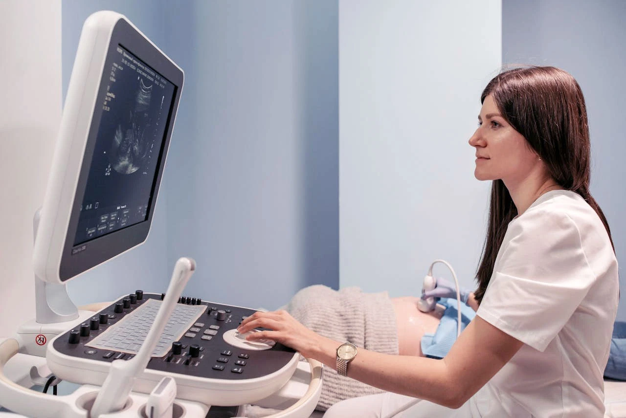 Doctor using medical computer