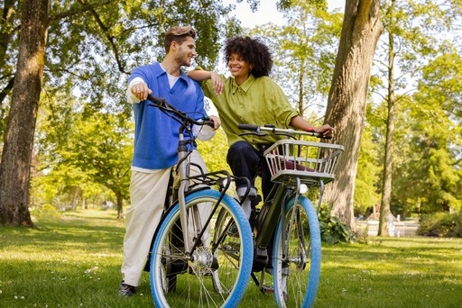 man and woman on a bike