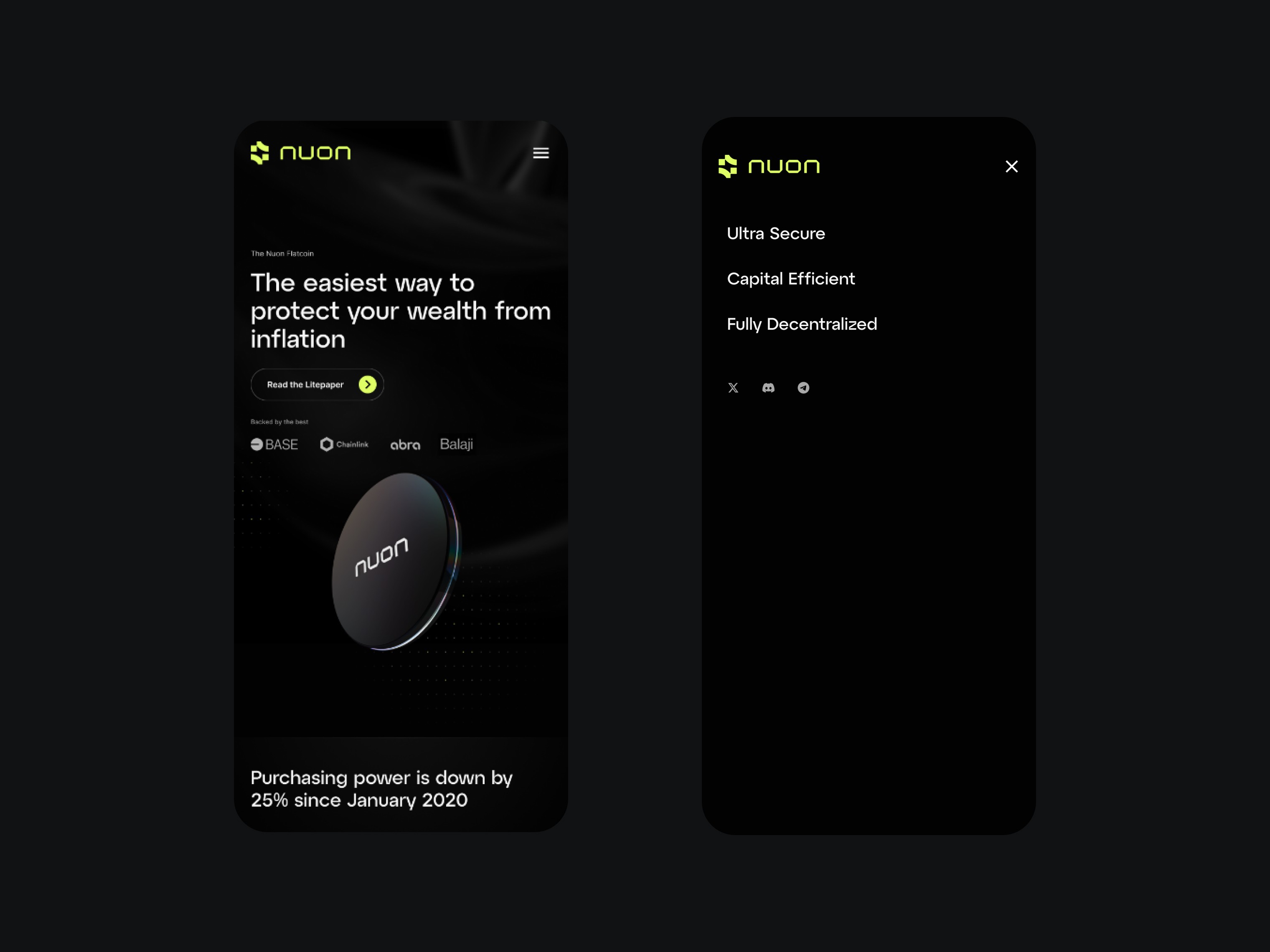 Nuon Crypto UX UI design mobile