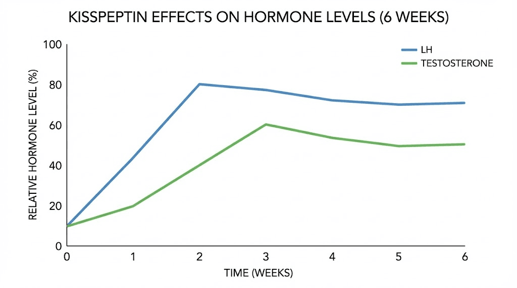 Kisspeptin testosterone and LH response chart over time