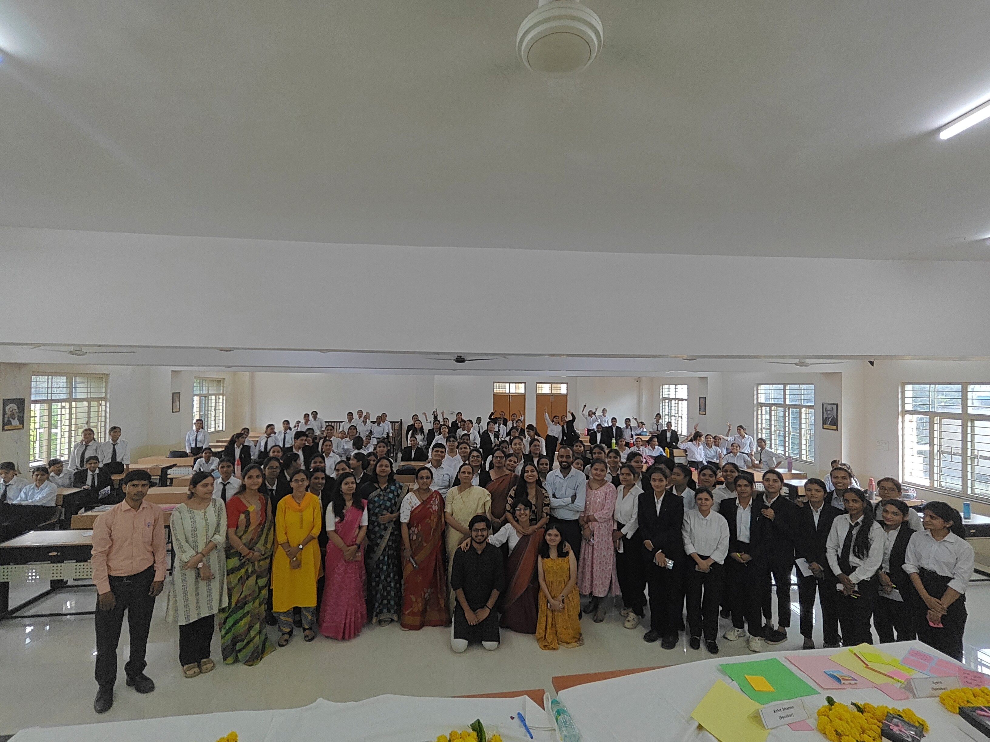 A group photo of participants at our workshop in KRG College, Gwalior