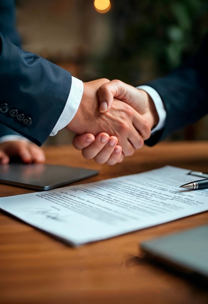 poignée de main contrat
